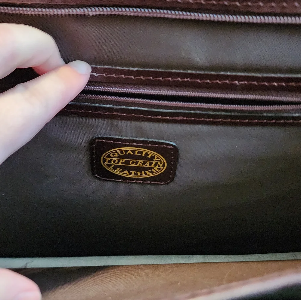 Vintage HERITAGE Top Grain Leather Portfolio Briefcase